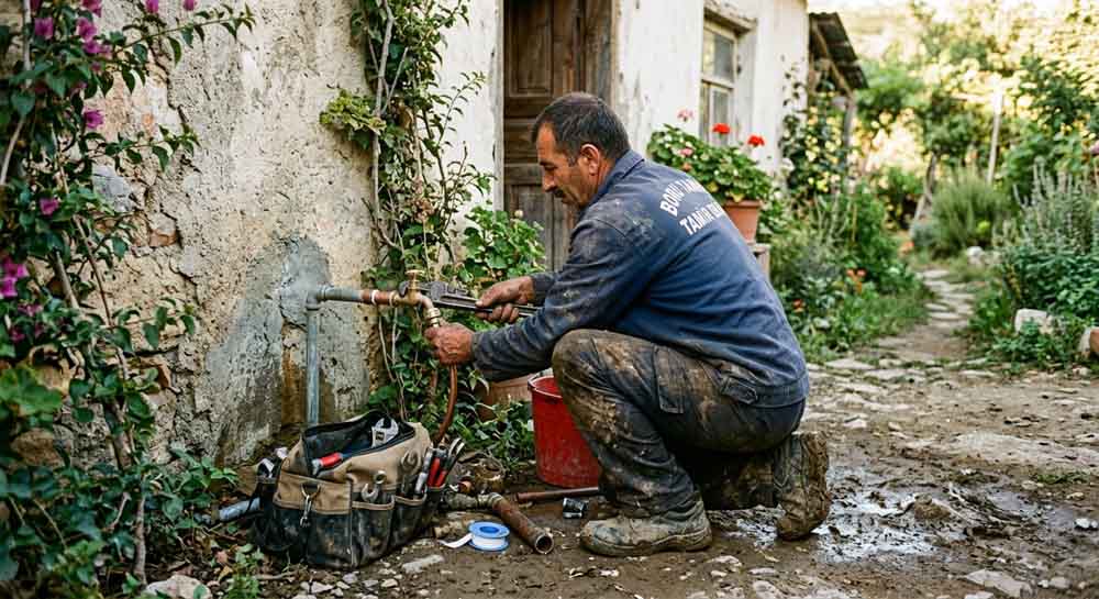 Tesisat Onarımı usta çalışması